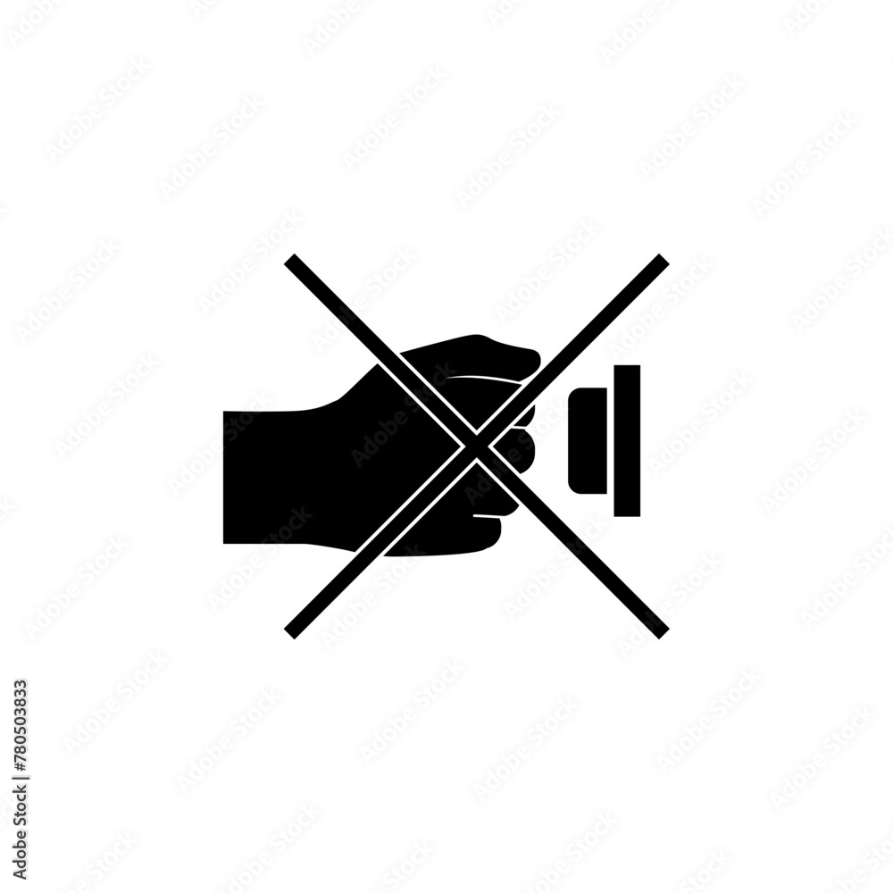 Poster do not touch flat vector icon. simple solid symbol isolated on white background
