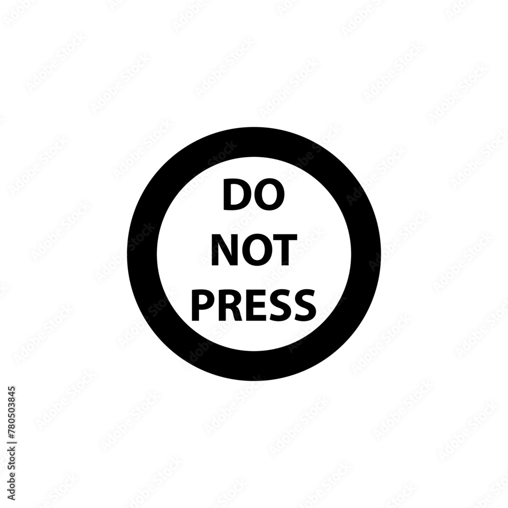 Poster do not press button flat vector icon. simple solid symbol isolated on white background