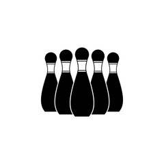 Bowling Pins flat vector icon. Simple solid symbol isolated on white background