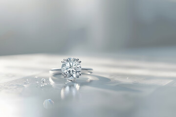 A diamond ring in a studio scene that clearly shows off the details of the ring's design.