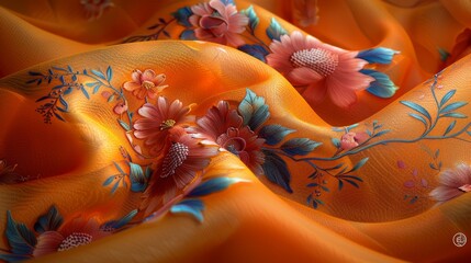 Floral satin fabric has a smooth, shiny texture that gives a luxurious feel. It is popularly used in the fashion industry as well as home decorating for luxurious curtains, bedding and upholstery.
