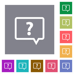 Rounded square help chat bubble outline square flat icons