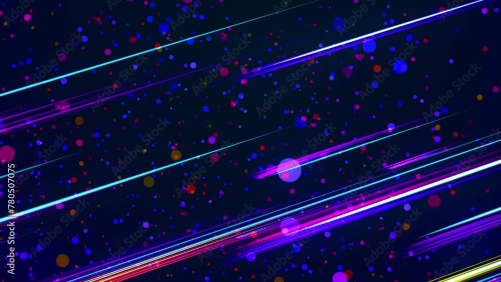 Poster light streaks or multicolor light trails. flow of lines form wall. 3d abstract bg with glow linear s