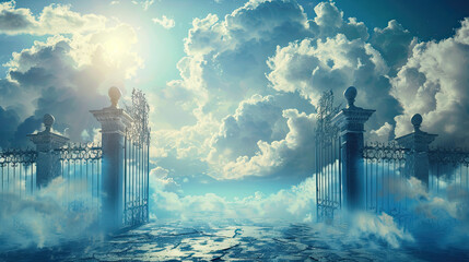 The gates of heaven that wait after death - obrazy, fototapety, plakaty