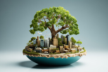 Environmentally friendly sustainable development concept