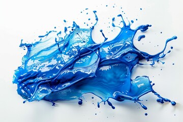 Nice abstract blue water splash on white background