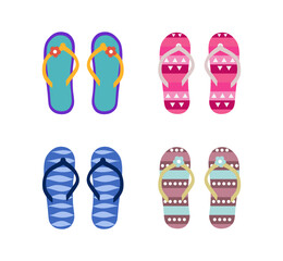 Flip flops set. Isolated vector design.