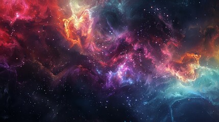 galactic background with colorful - obrazy, fototapety, plakaty