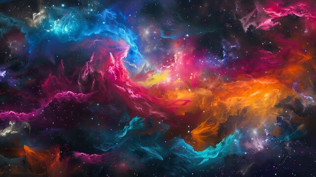 galactic background with colorful