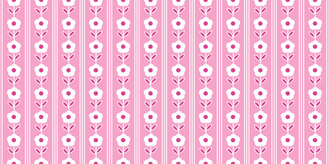 abstract  seamless pattern with cute chamomile flowers. modern floral pink background surface design, textile, print, wrapp paper, cover. vector art illustration. barbie style