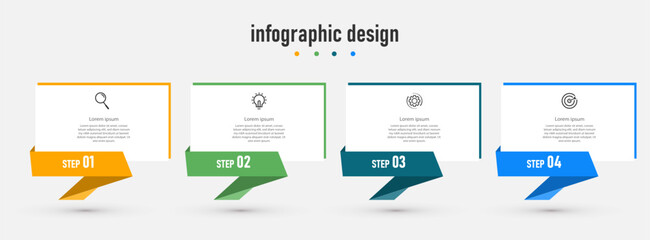 Creative concept for infographic with 4 steps. options can be used for workflow diagram, info chart, web design. vector illustration. - obrazy, fototapety, plakaty