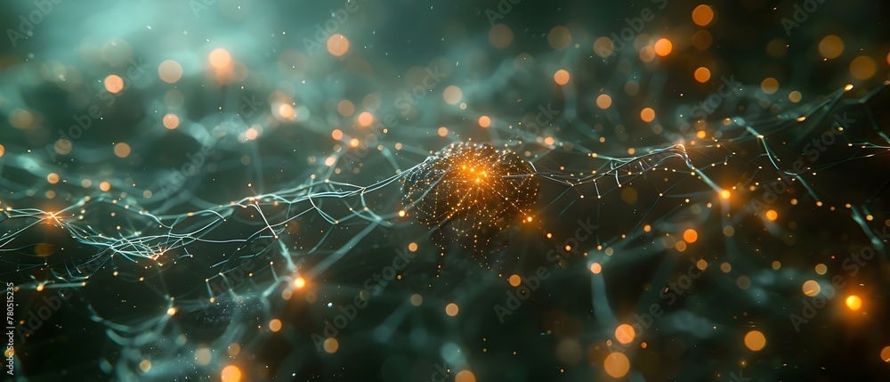 Poster illustration of brains neural network reveals intricate connections showcasing minds complexity. con