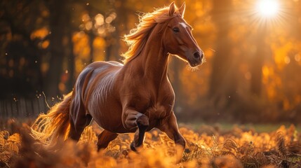 Fototapeta premium Arabian Horse, Bavaria, Germany, 8k Genrative AI