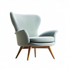 Elegant Colorful Chair with White Background. brown blue wooden armchair made with Generative AI technology
