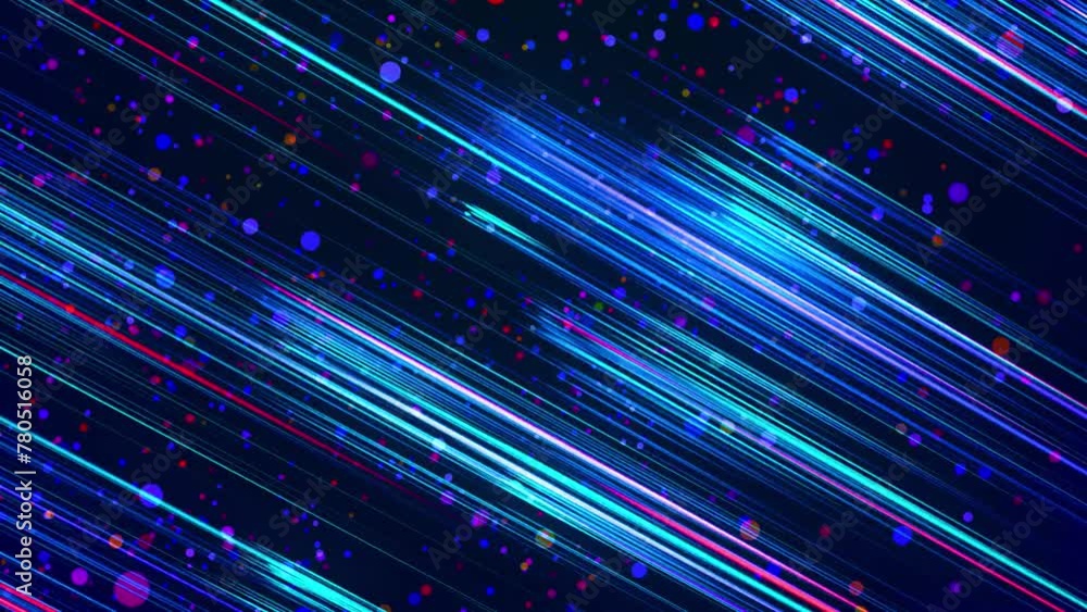 Poster light streaks or multicolor light trails. flow of lines form wall. 3d abstract bg with glow linear s