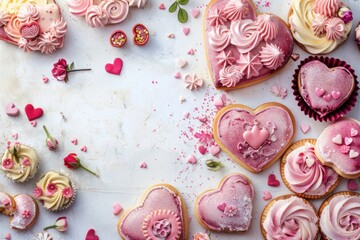 Sprinkles of Love: Pink Valentine Desserts and Delicate Pastries - Generative AI