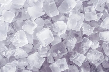 Essence of the Sea: Macro Shot of Natural White Salt Crystals - Generative AI