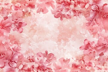 Obraz premium floral border with a square of flowers