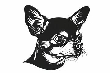 black and white illustration of a cute puppy