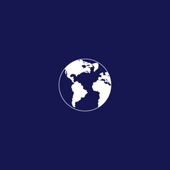 Globe of the world icon  isolated on blue background   