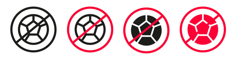 Icon Indicating a Ban on Ball Games in Specified Areas - obrazy, fototapety, plakaty
