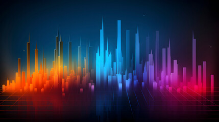 Digital color music equalize glowing light abstract graphic poster web page PPT background - obrazy, fototapety, plakaty