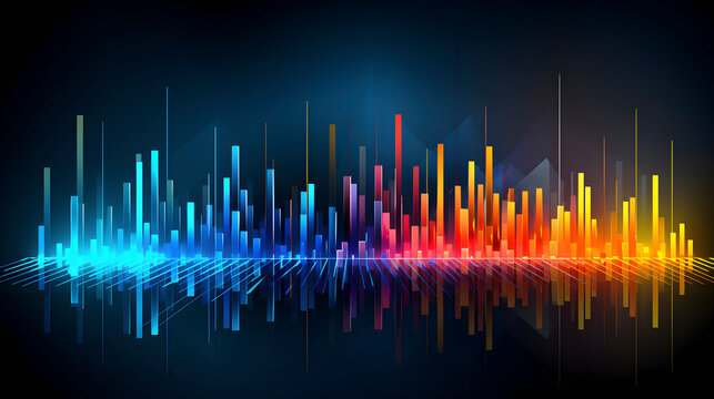 Digital Color Music Equalize Glowing Light Abstract Graphic Poster Web Page PPT Background