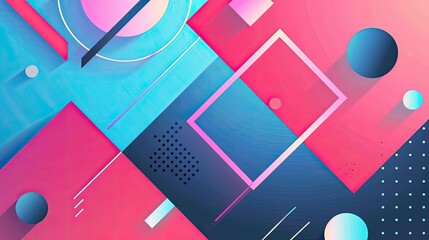 Generate a visually cool abstract geometric background with shadowy lines, modern shapes including rectangles and squares, and fluid gradients - obrazy, fototapety, plakaty