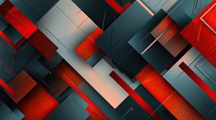 Generate an abstract geometric background with fluid gradients and contemporary shapes like rectangles and squares, accentuated by shadowy lines - obrazy, fototapety, plakaty