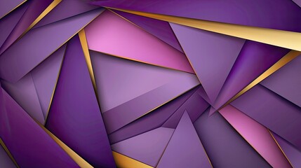 Generate an abstract geometric background with overlapping layers in shades of purple, accentuated...