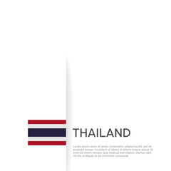Thailand flag background. State patriotic thai banner, cover. Document template with thailand flag on white background. National poster. Business booklet. Vector illustration, simple design - obrazy, fototapety, plakaty