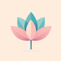 Lotus, flower colorful logo in flat style - 780523246