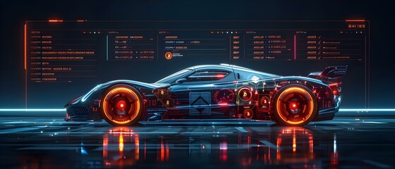 Futuristic Racing Dashboard with Crypto Rewards. Concept Futuristic Technology, Racing, Dashboard Design, Cryptocurrency Rewards