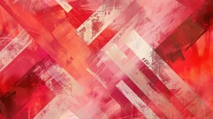 Imagine an abstract background exuding passionate vibrance, featuring red geometric stripes