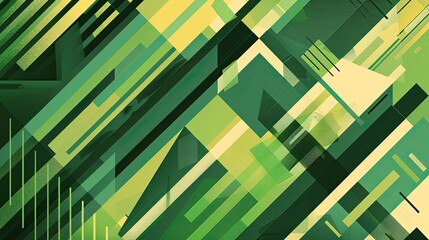 Imagine an abstract background with a nature-inspired twist, showcasing green geometric stripes - obrazy, fototapety, plakaty