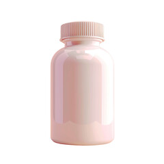 Liquid in a white plastic bottle with a pink lid against a transparent background