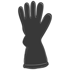 Obraz premium Silhouette oven glove black color only full