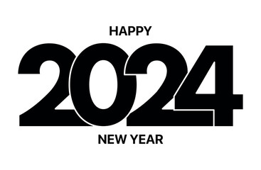 2024 Happy New Year Text Glyph Style