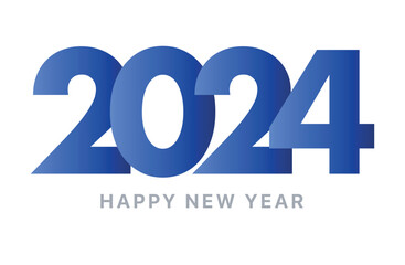 2024 Happy New Year Text Gradient