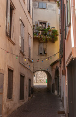 Fototapeta na wymiar Side streets around Piazza III Novembre, Riva del Garda