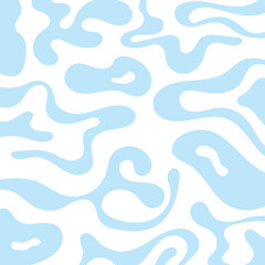 Abstract Organic Pattern Blue On White Background