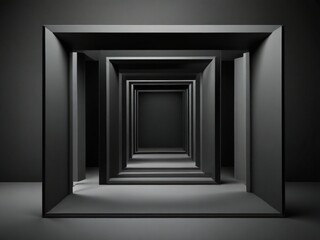 many gray frames that create an optical illusion