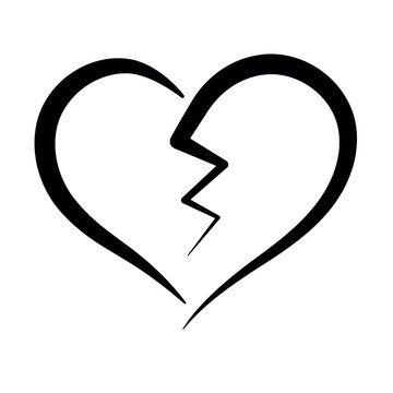 recommend clip art: Broken Heart Calligraphy Style