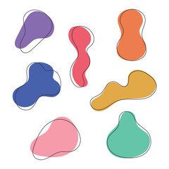 Colourful Blobs With Outlines Set