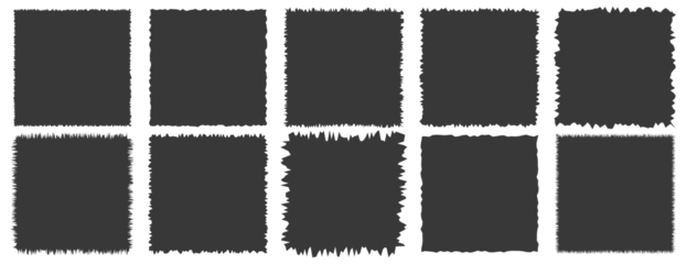 Fotobehang Set of square with jagged edge shapes vector illustration © Anastasiia