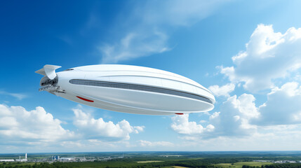 A huge white spacecraft floating in the sky, UFO alien ship