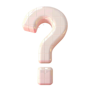 a white question mark with a red arrow pointing to it on a transparent background