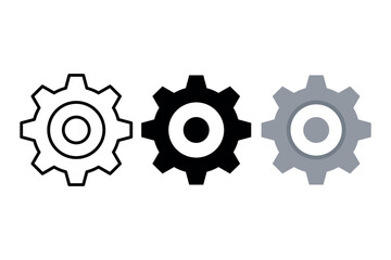 Gear Flat Outline Glyph