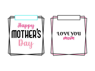 Happy Mother's Day- photo frame flat vector design