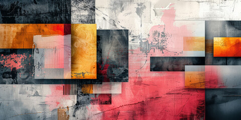 Abstract contemporary geometric collage background. Creative grunge modern design
